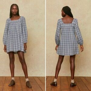 Christy Dawn the Sabrina Dress in Azure Plaid